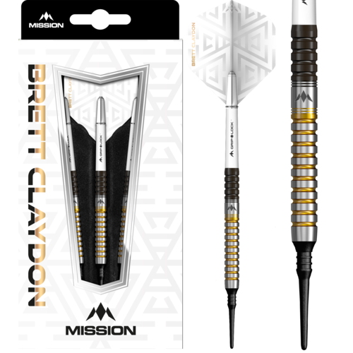 Mission Mission Brett Claydon Black and Gold 90% - Soft Tip Darts