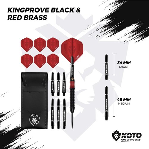 KOTO KOTO Kingprove Black & Red Brass Darts