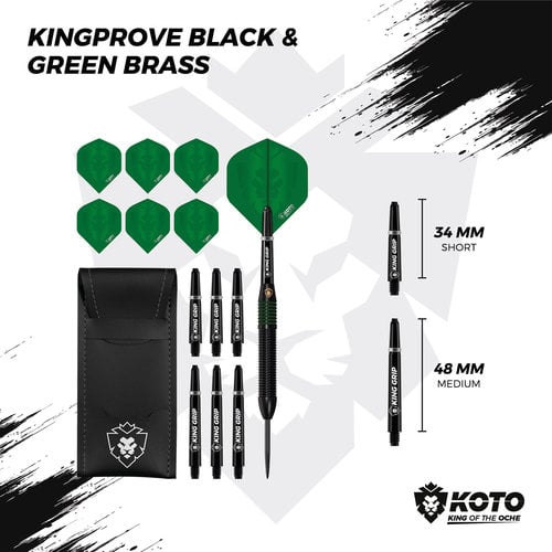 KOTO KOTO Kingprove Black & Green Brass Darts