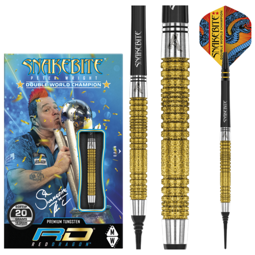 Red Dragon Red Dragon Peter Wright Double World Champion SE Gold 85% Soft Tip Darts