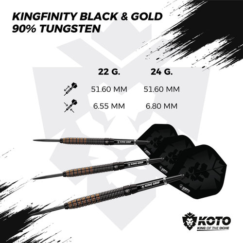 KOTO KOTO Kingfinity Black & Gold 90% Darts