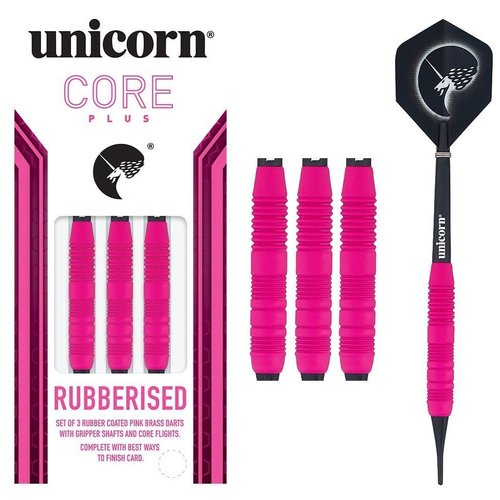 Unicorn Unicorn Core Plus Rubberised Pink Soft Tip Darts