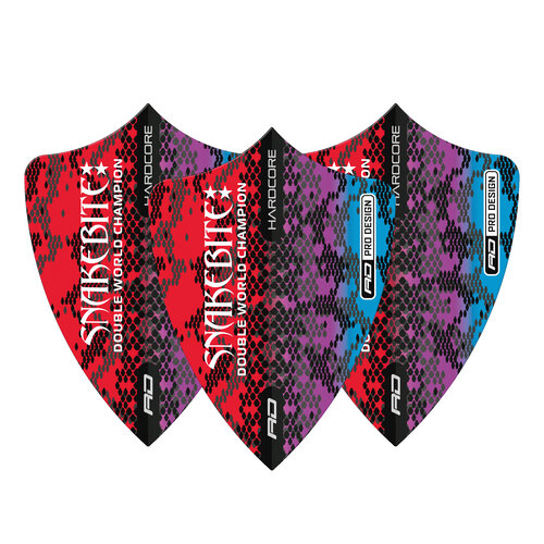 Red Dragon Red Dragon Peter Wright Hardcore Snakebite Multi Freestyle Darts Flights