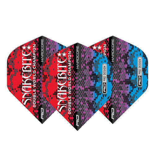 Red Dragon Red Dragon Peter Wright Hardcore Snakebite Multi Snakeskin Red Darts Flights