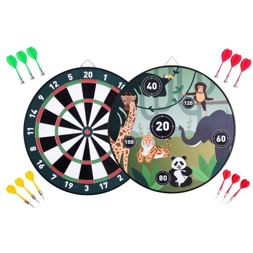 Longfield Darts Double-sided Magnetic/Paper Jungle Children's Dartboard