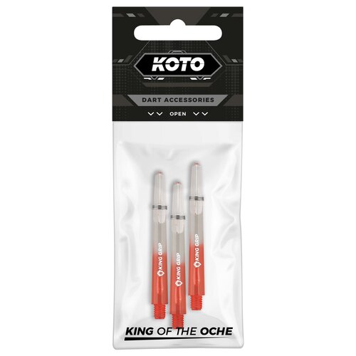 KOTO KOTO King Grip Colours Red Clear Darts Shafts