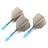 Cuesoul - ROST T19 Integrated Dart Flights - Big Wing - Grey Blue Darts Flights