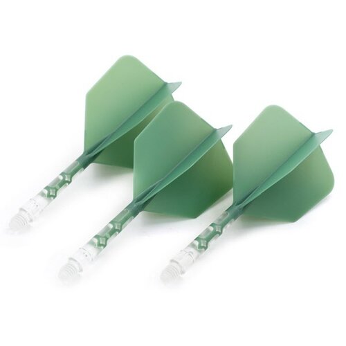 CUESOUL Cuesoul - ROST T19 Integrated Dart Flights - Big Wing - Green Clear Darts Flights