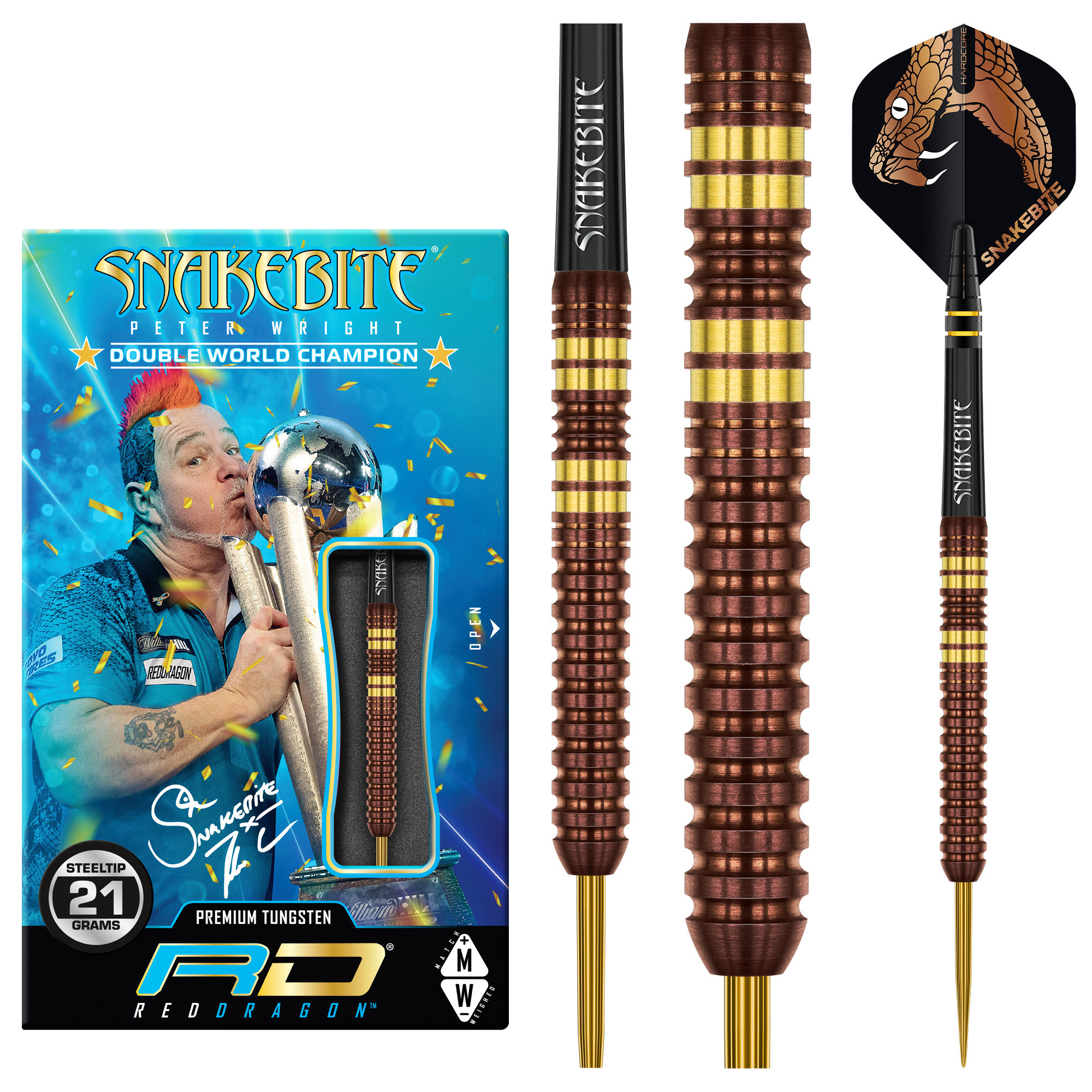 【新品未使用】ソフト　Peter Wright Copper Fusion Red Dragon Peter Wright Copper Fusion 90% Darts