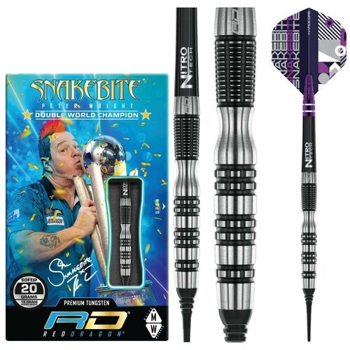 Red Dragon Red Dragon Peter Wright Snakebite - Black Racer 90% Soft Tip Darts