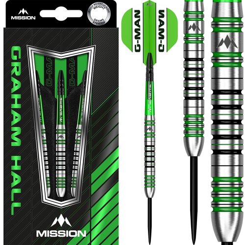 Mission Mission Graham Hall Black & Green 90% Darts