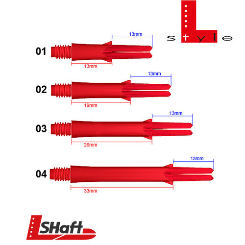 L-Style L-Style L- Silent Spinning Rose Red Darts Shafts