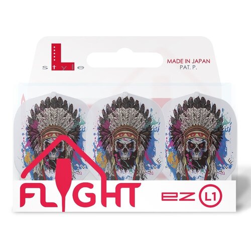 L-Style L-Style Champagne Flight EZ L1 Chief Skull Clear White Darts Flights