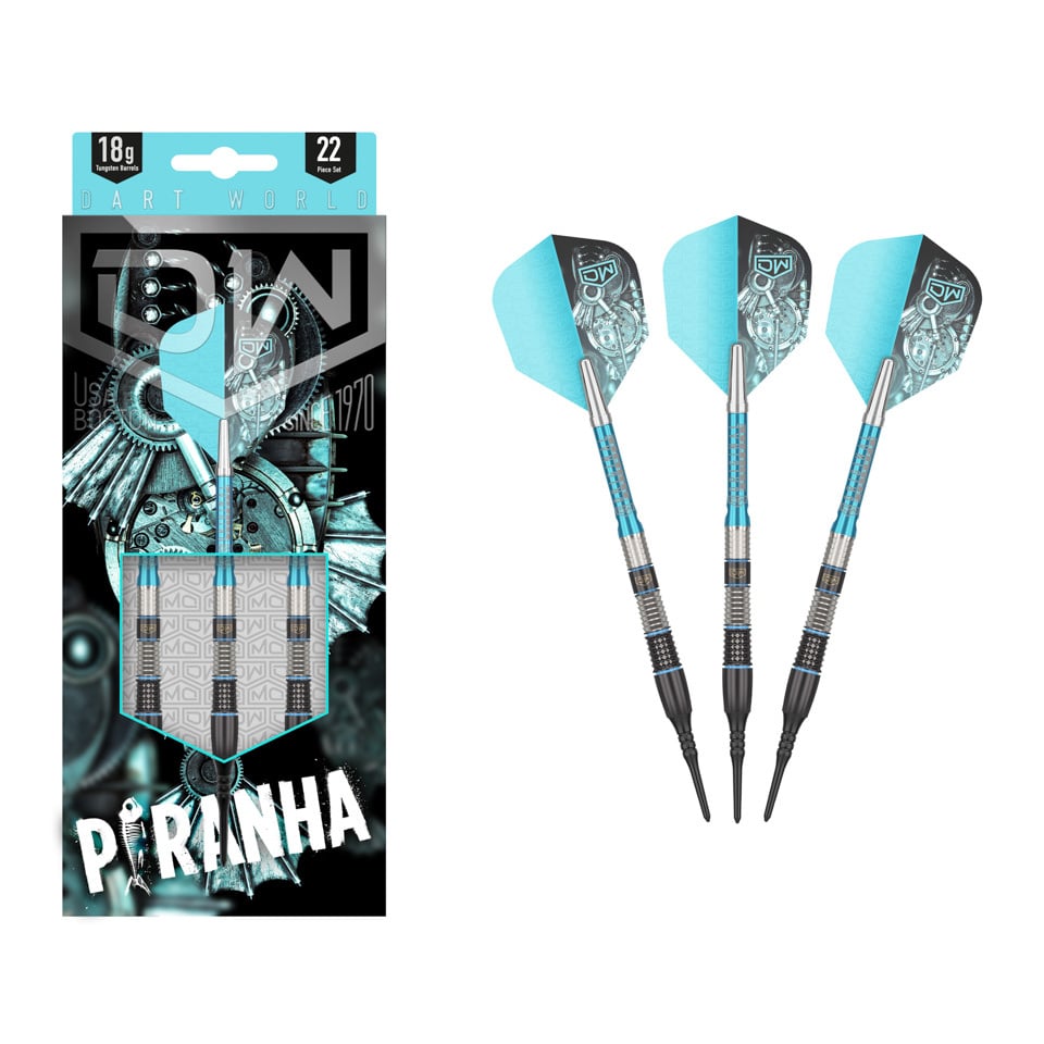 DW Piranha 12 90% Soft Tip Darts - Dartshopper.com
