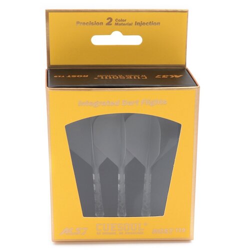 CUESOUL Cuesoul - ROST T19 Integrated Dart Flights - Standard Shape - Clear Grey Darts Flights