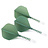 Cuesoul - ROST T19 Integrated Dart Flights - Standard Shape - Clear Green Darts Flights