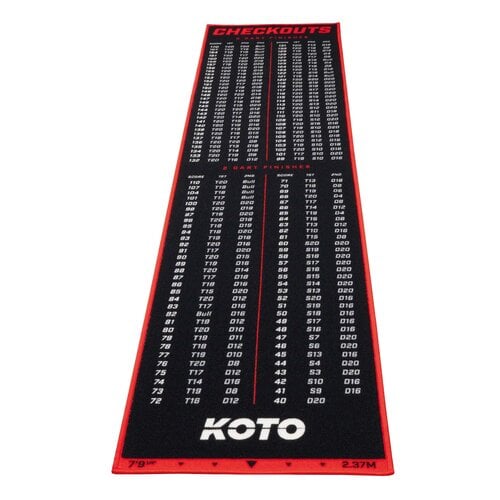 KOTO KOTO Carpet Checkout Red 237 x 60cm Dart Mat