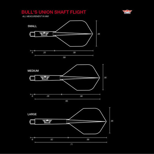 Bull's Bull's Union Flight System Black NO2 Darts Flights