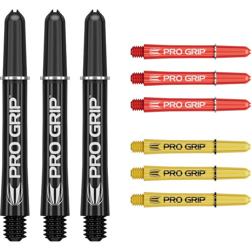 Target Target Pro Grip 3 Set Black Red Yellow Darts Shafts