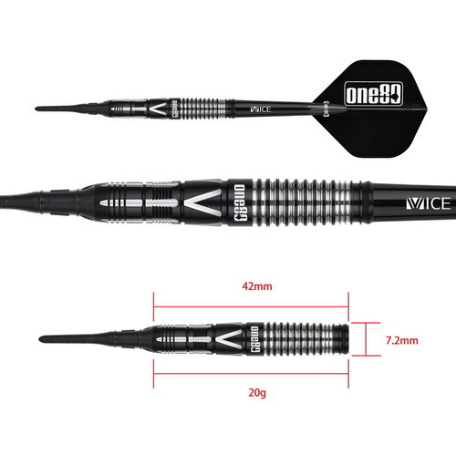 ONE80 ONE80 Yuki Onodera Black 90% Soft Tip Darts