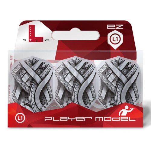 L-Style L-Style EZ L1 Mike de Decker Type A Black Clear White Darts Flights