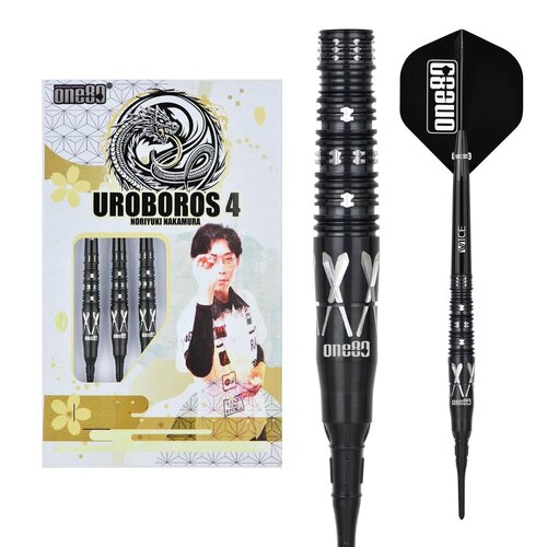 ONE80 ONE80 Noriyuki Nakamura V4 Black 90% Soft Tip Darts