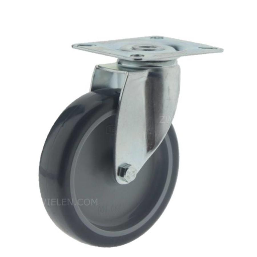 TENTE zwenkwiel 100 verzinkt 1PU plaat-1