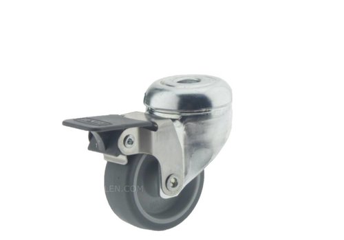 TENTE Zwenkwiel 50 verzinkt 2TP boutgat met rem  TENTE Zwenkwiel 50 verzinkt 2TP boutgat met rem