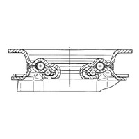 TENTE Zwenkwiel rubber 100 3SO plaat