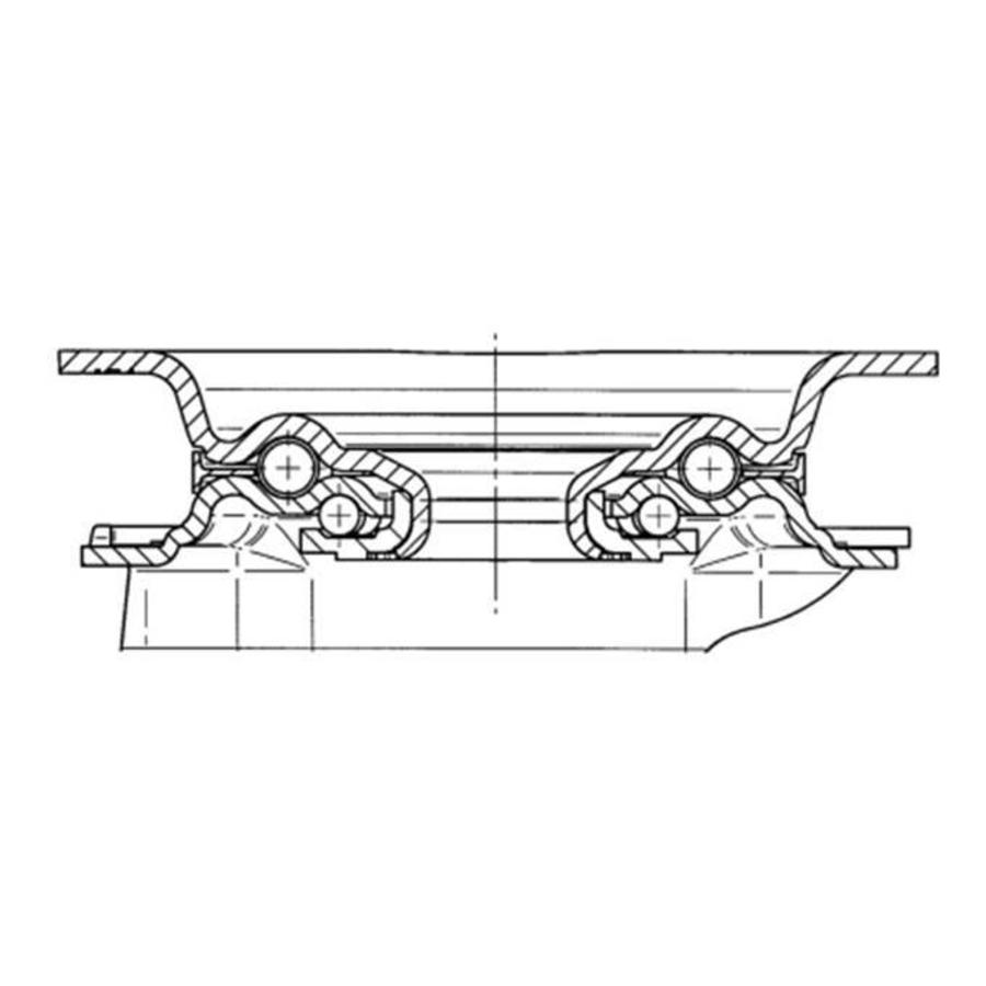 TENTE Zwenkwiel rubber 100 3SO plaat