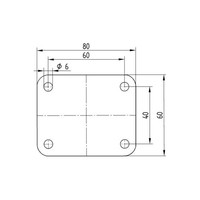 TENTE zwenkwiel 58mm 1PP plaat