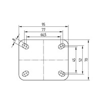 TENTE zwenkwiel 65mm 1PP plaat