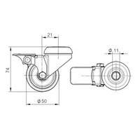 thumb-FARO zwenkwiel 50mm verzinkt 3PU boutgat met rem-2