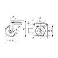 thumb-FARO zwenkwiel 50mm verzinkt 3PU plaat-2
