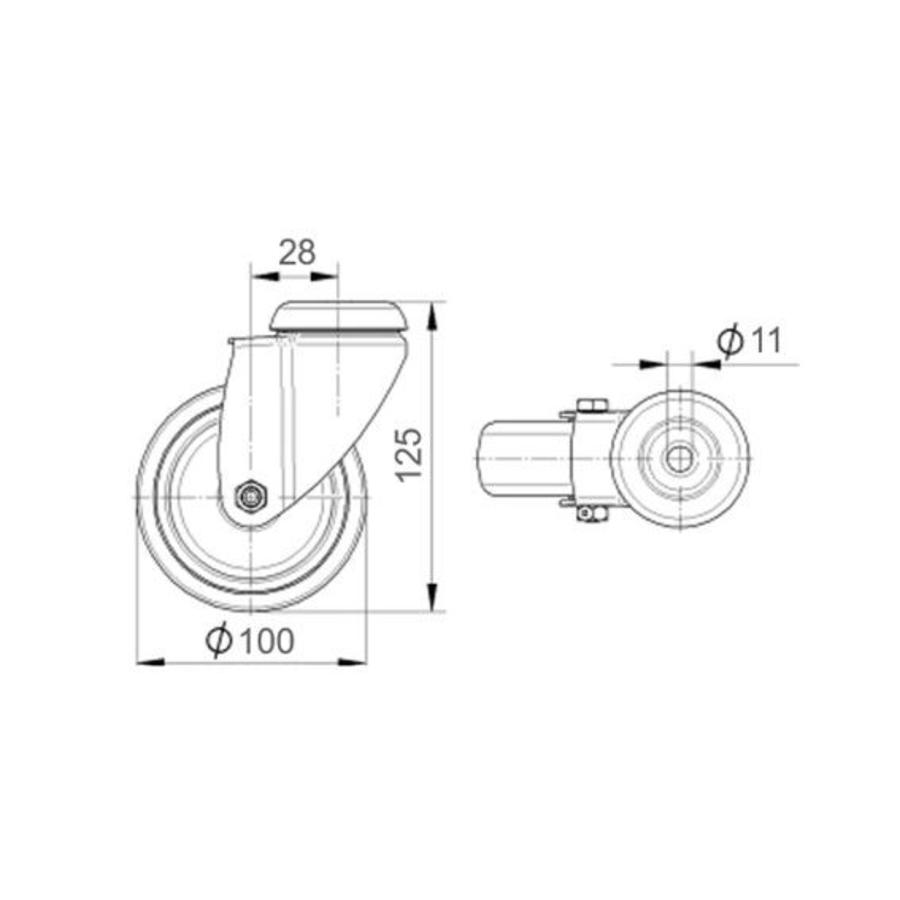 TENTE zwenkwiel 100 verzinkt 1PU boutgat-2