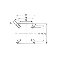 Livello zwenkwiel 35mm verzinkt 3PU plaat met rem