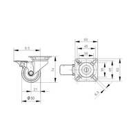 thumb-FARO zwenkwiel 50mm verzinkt 3PU plaat met rem-2