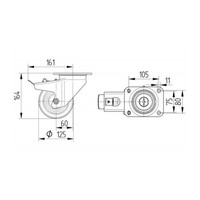 thumb-TENTE Zwenkwiel nylon 125 5SO plaat met rem-2