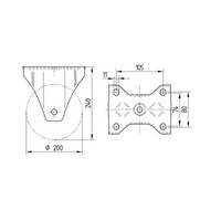 TENTE Bokwiel nylon 200 5SO plaat