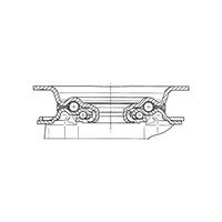 TENTE Zwenkwiel rubber 125 3SO plaat