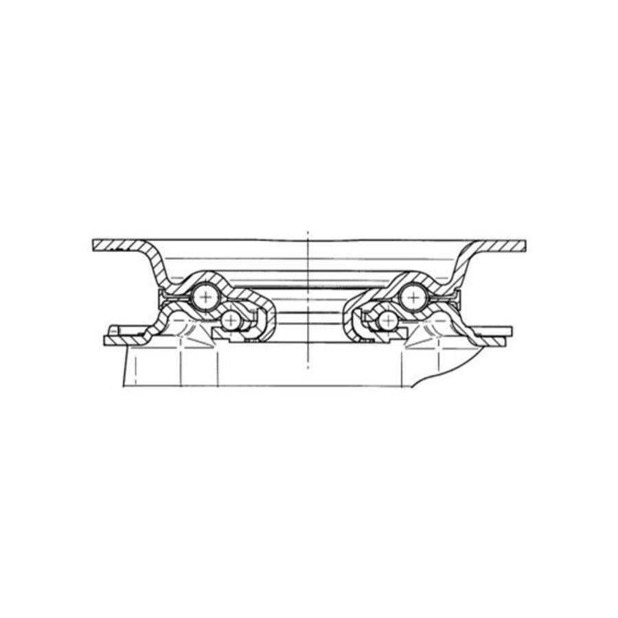 TENTE Zwenkwiel rubber 125 3SO plaat