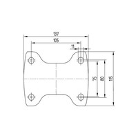 Bokwiel nylon 3NO 160mm plaat
