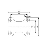 TENTE bokwiel nylon 3NO 200mm plaat