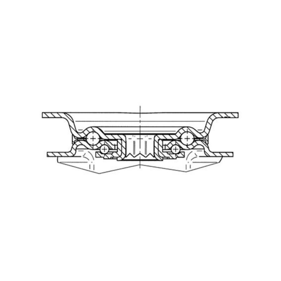 TENTE zwenkwiel elastisch rubber 160 3KO plaat met rem-4
