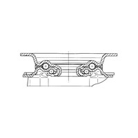 Zwenkwiel rubber indoor 80 3KO plaat