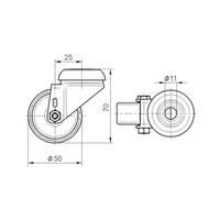 TENTE zwenkwiel RVS 50 7TP boutgat