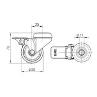 TENTE zwenkwiel RVS 50 7TP boutgat met rem