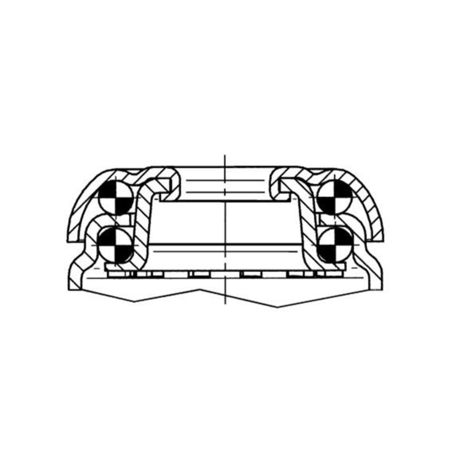 TENTE zwenkwiel RVS 100 7TP boutgat met rem-3