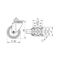 TENTE zwenkwiel RVS 100 7TP plaat