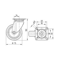 thumb-TENTE zwenkwiel RVS 75 7TPKO plaat-2